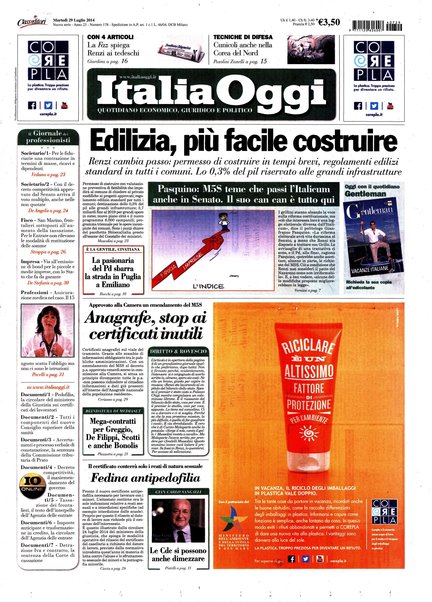 Italia oggi : quotidiano di economia finanza e politica